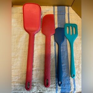 Set of 4 Kitchen Utensils Silicone Spatulas 2 CWC 2 Unbranded